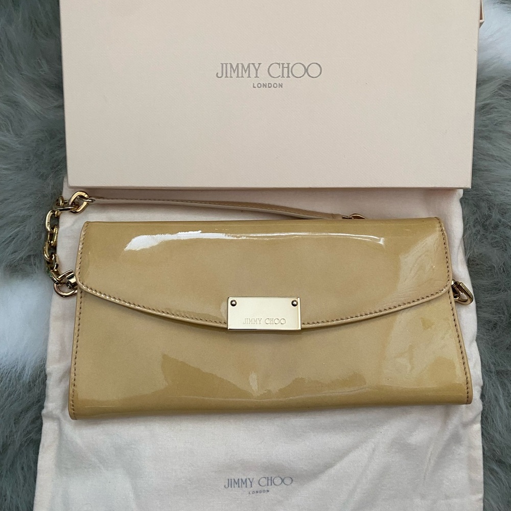 Jimmy Choo clutch/handbag; bag cover and box included